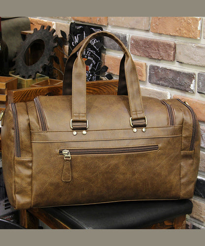 Boutique Brown Large Capacity Calf Leather Duffel Bag