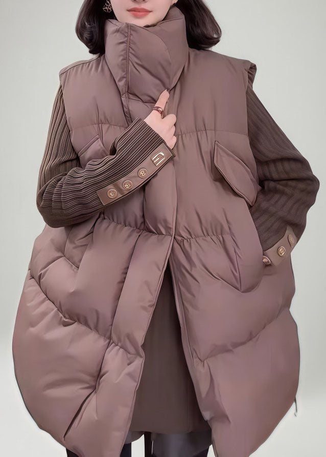 Boutique Brown Oversized Thick Fine Cotton Filled Vest Winter