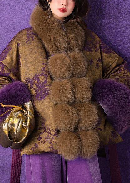 Boutique Brown Warm Fuzzy Ball Fox Hair Shawl