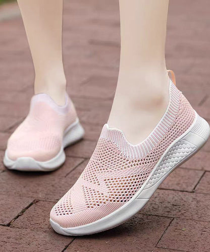 Boutique Flat Shoes For Women Black Knit Fabric