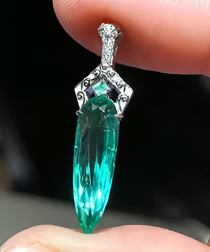 Boutique Green Alloy Zircon Emerald Sword Hairpin