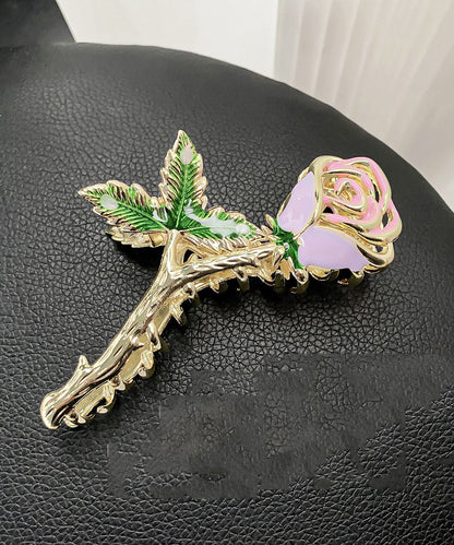 Boutique Green Metal Rose Zircon Hairpin