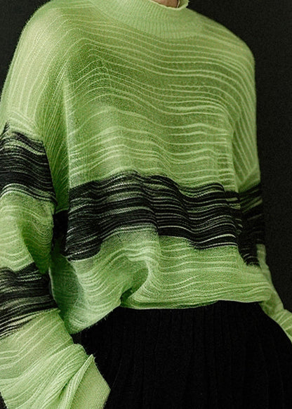 Boutique Green O Neck Cozy Woolen Sweater Fall