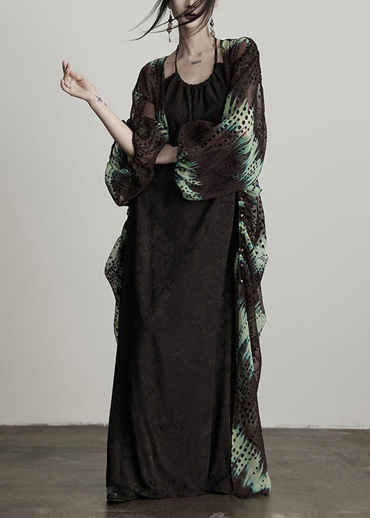 Boutique Green V Neck Nail Bead Silk Cardigans Spring