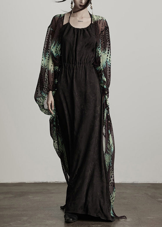 Boutique Green V Neck Nail Bead Silk Cardigans Spring