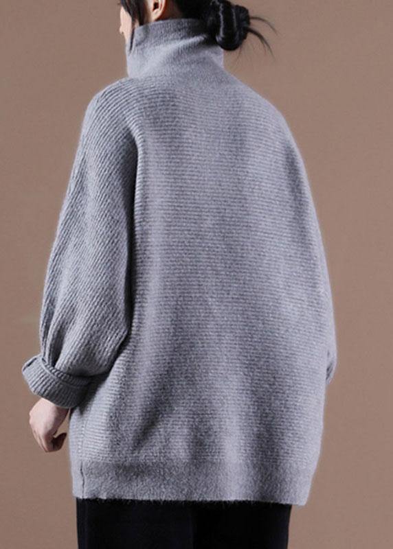 Boutique Grey Knit Casual Fall Sweater - SooLinen