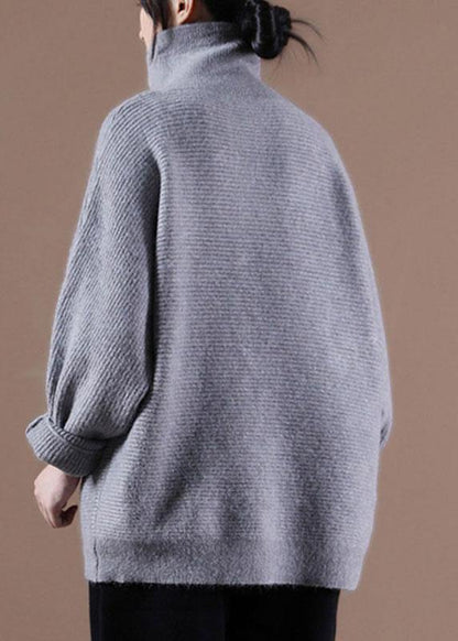 Boutique Grey Knit Casual Fall Sweater - SooLinen