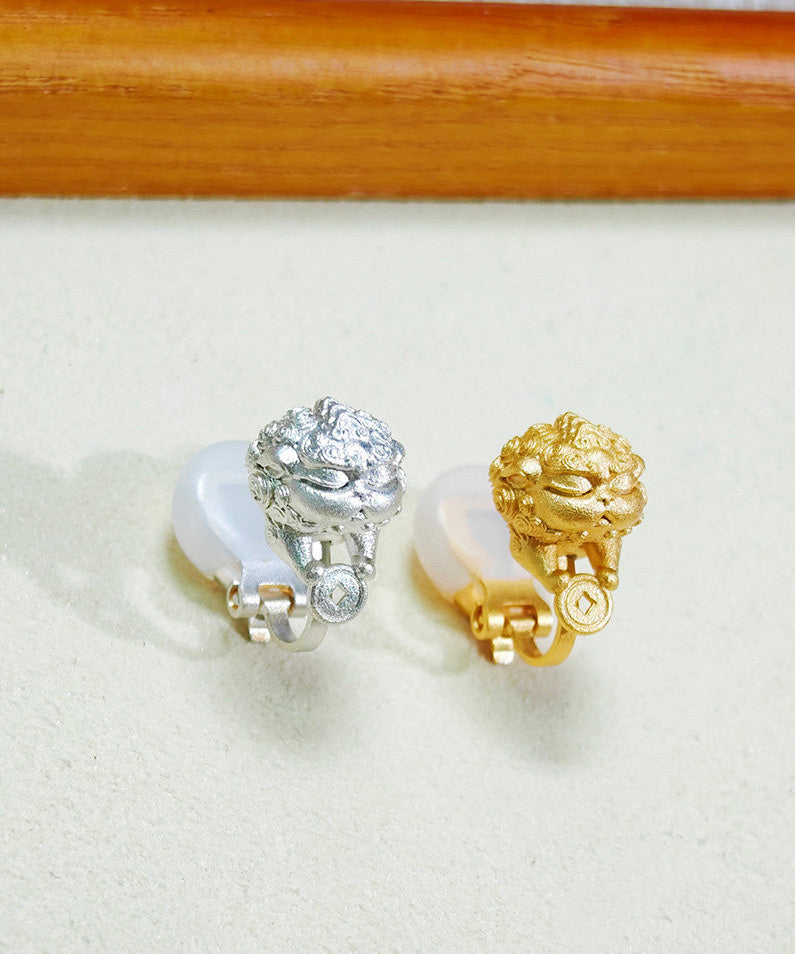 Boutique Handmade Pixiu Silver Ear Clip