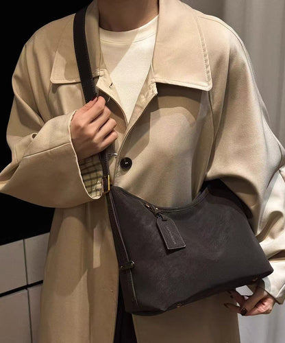 Boutique Khaki Pendant Solid Durable Fine Suede Messenger Bag