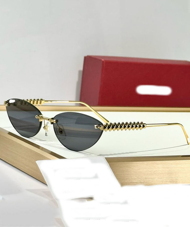 Boutique Mulberry Metal Patchwork Frameless UV Protection Sunglasses