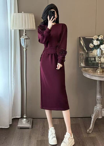 Boutique Mulberry O Neck Floral Cotton Two Piece Set Spring