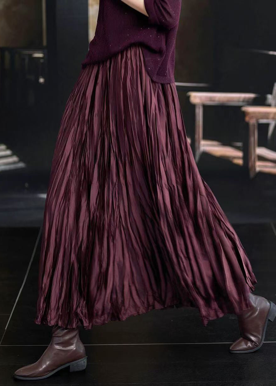 Boutique Mulberry Wrinkled Elastic Waist Chiffon Skirts Spring