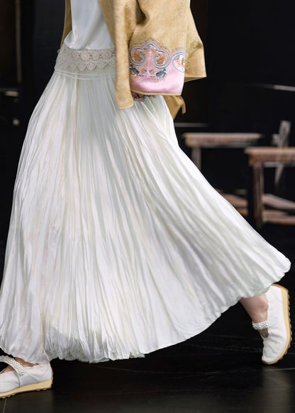 Boutique Mulberry Wrinkled Elastic Waist Chiffon Skirts Spring