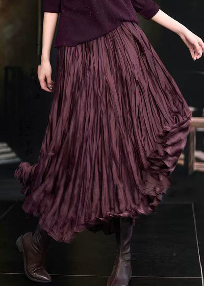 Boutique Mulberry Wrinkled Elastic Waist Chiffon Skirts Spring