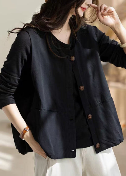 Boutique Orange O-Neck Pockets Button Waistcoat Sleeveless