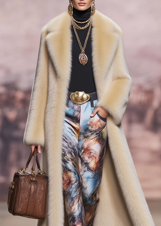 Boutique Peter Pan Collar Pockets Faux Fur Trench Winter