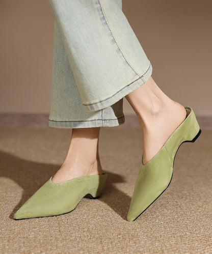 Boutique Pointed Toe Chunky Yellow Sheepskin