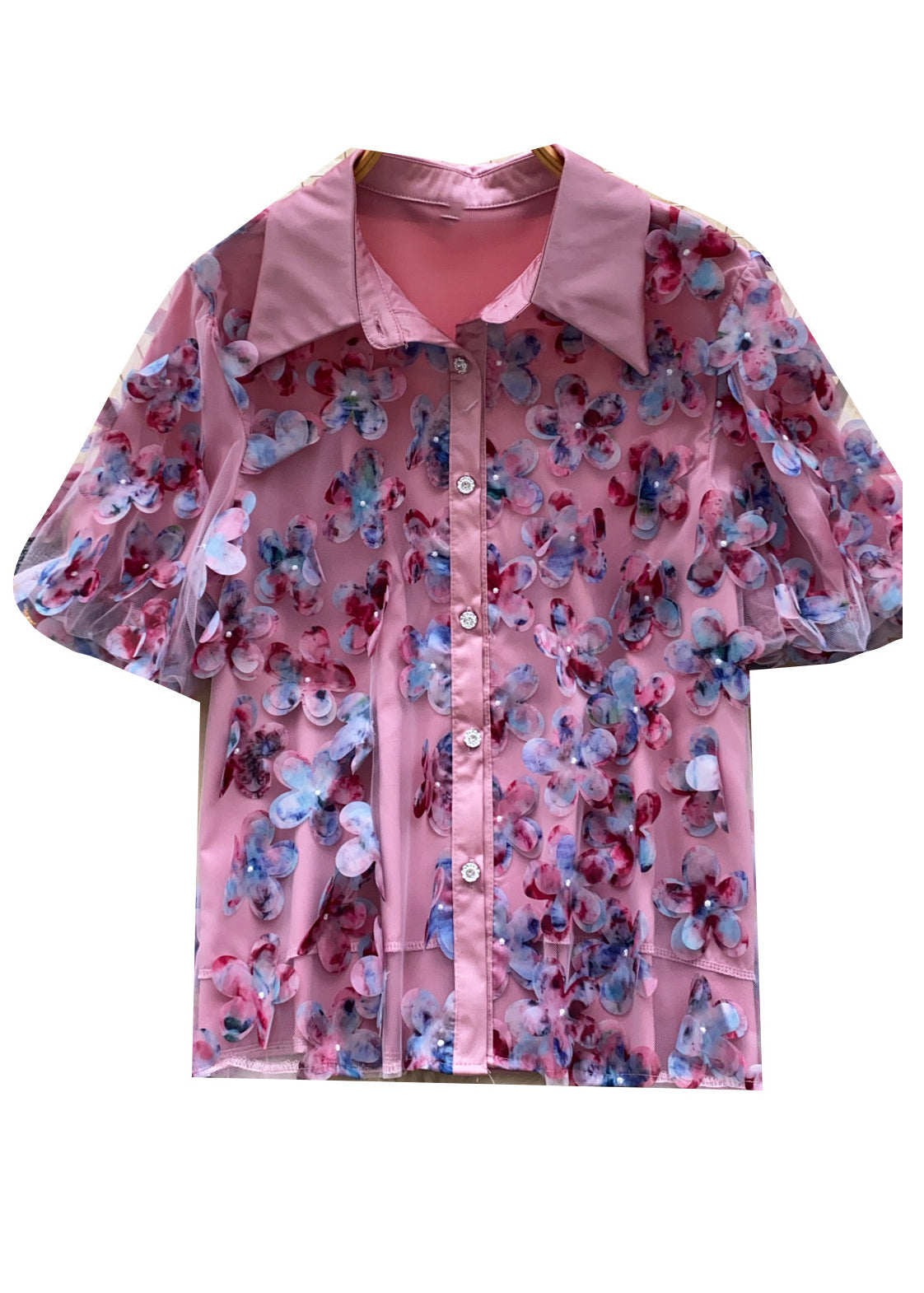 Boutique Purple Sequins Print Tulle Top Summer