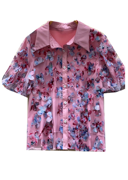 Boutique Purple Sequins Print Tulle Top Summer