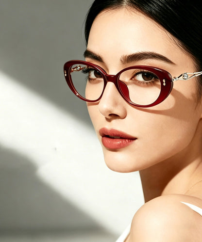 Boutique Red Alloy Cat's Eye Full Frame Reading Glasses