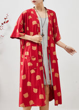 Load image into Gallery viewer, Boutique Red Lace Up Bear Print Cotton Cardigan Dress Summer