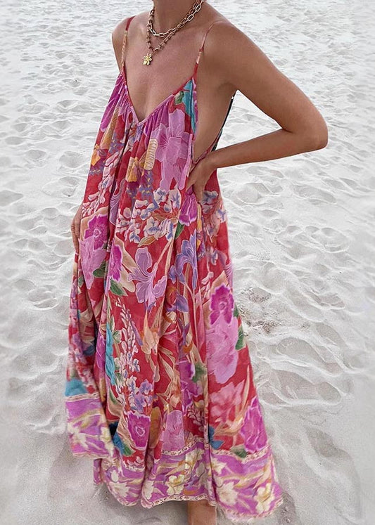 Boutique Red Oversized Print Sundress Summer