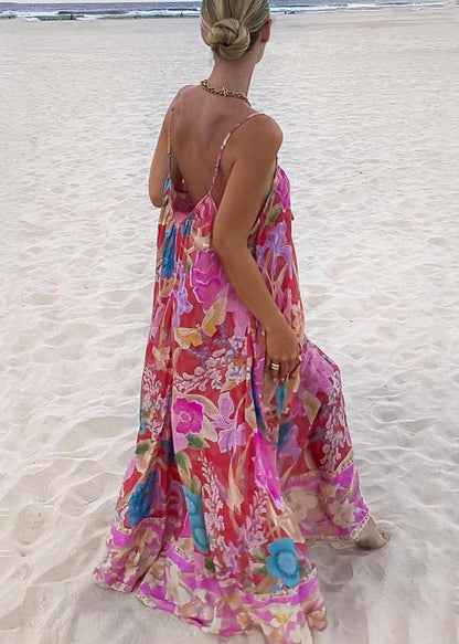 Boutique Red Oversized Print Sundress Summer