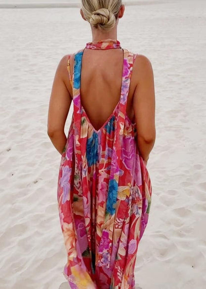 Boutique Red Oversized Print Sundress Summer