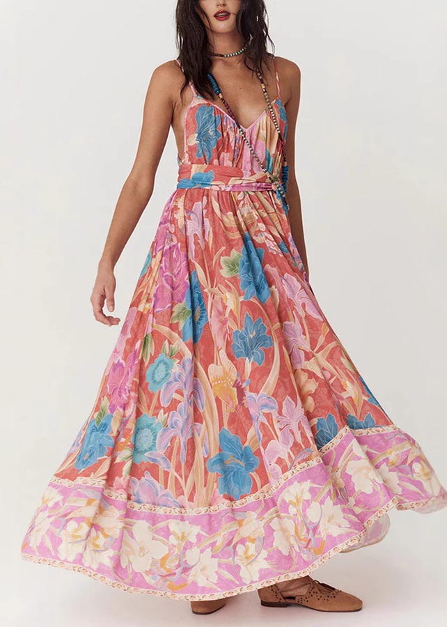 Boutique Red Oversized Print Sundress Summer