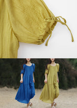 Load image into Gallery viewer, Brief Blue O-Neck Patchwork Long Dresses Summer
