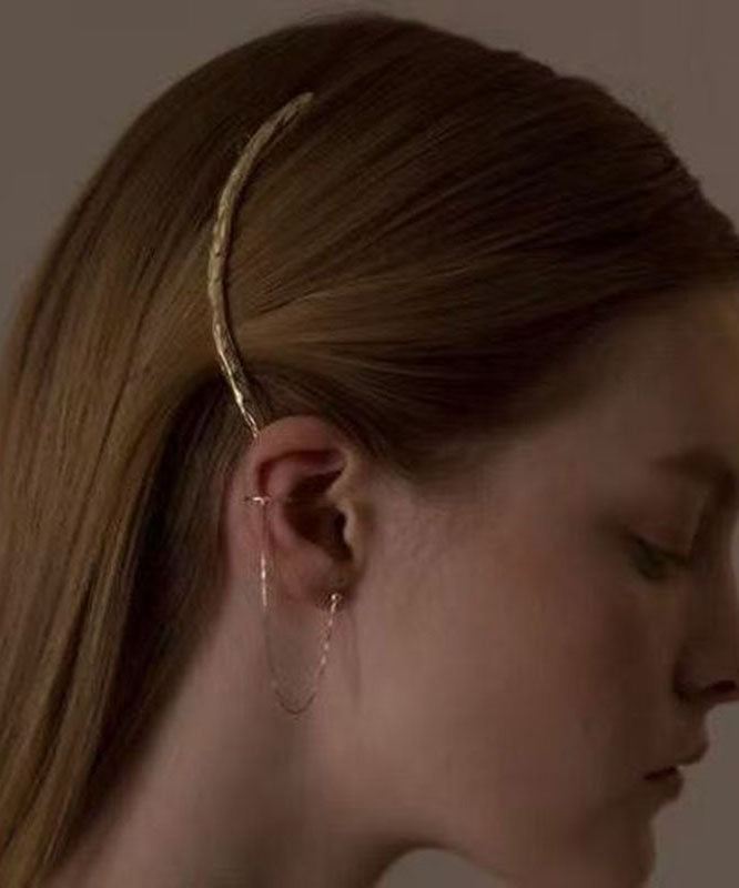 Brief Gold Copper Overgild Asymmetrical Hairpin