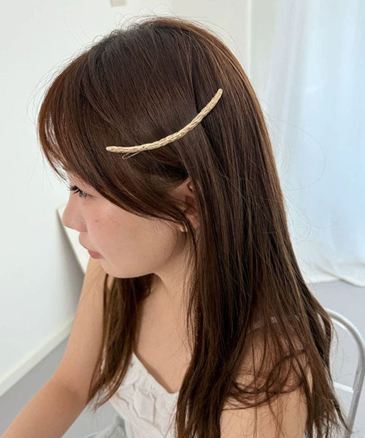 Brief Gold Copper Overgild Asymmetrical Hairpin