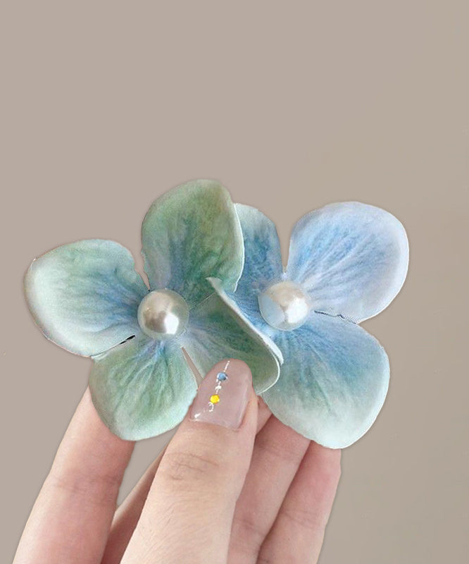 Brief Mint Green Alloy Pearl Phalaenopsis Floral A Pair Hairpin