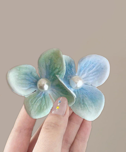 Brief Mint Green Alloy Pearl Phalaenopsis Floral A Pair Hairpin