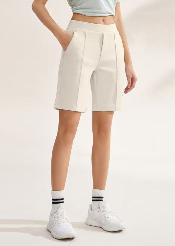 Brief White High Waist Modal Cotton Running Half Tights