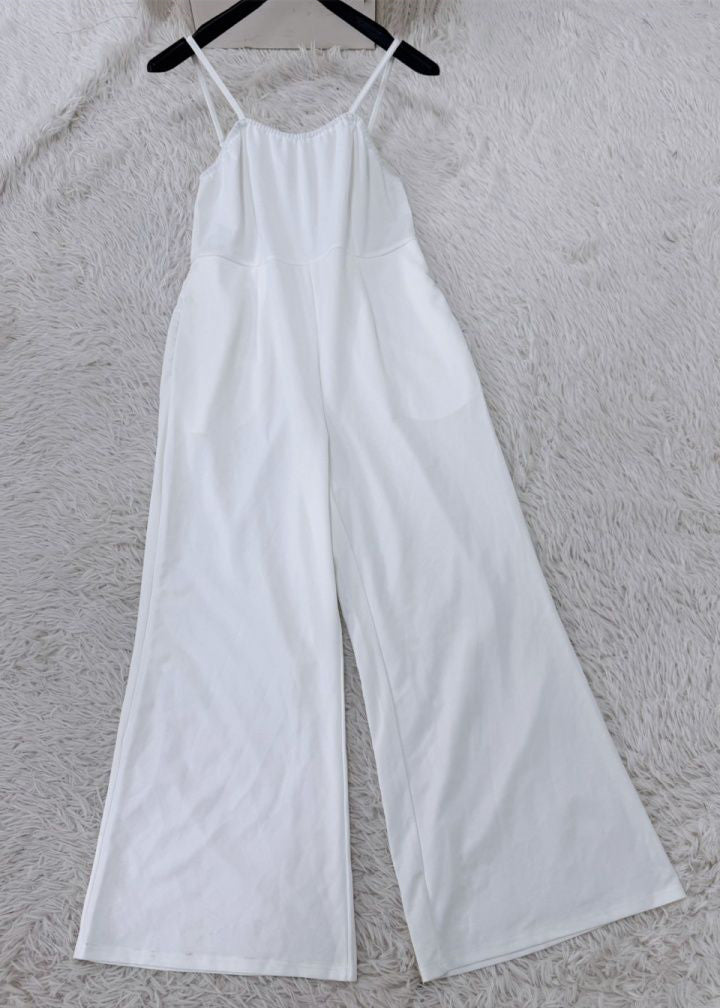 Brief White High Waist Patchwork Jumpsuit Summer