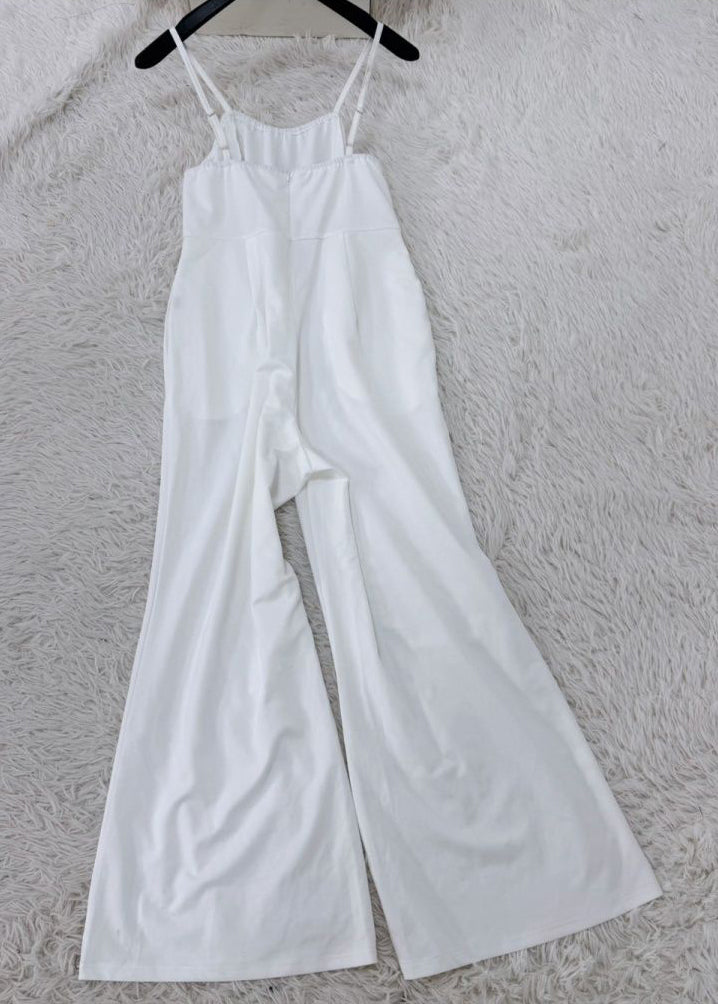 Brief White High Waist Patchwork Jumpsuit Summer