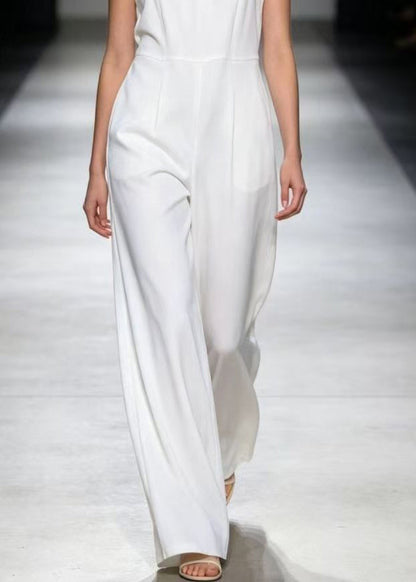 Brief White High Waist Patchwork Jumpsuit Summer