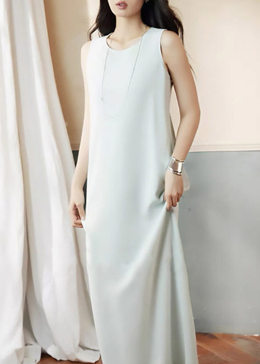 Brief White O-Neck Patchwork Pockets Long Dresses Short Sleeve