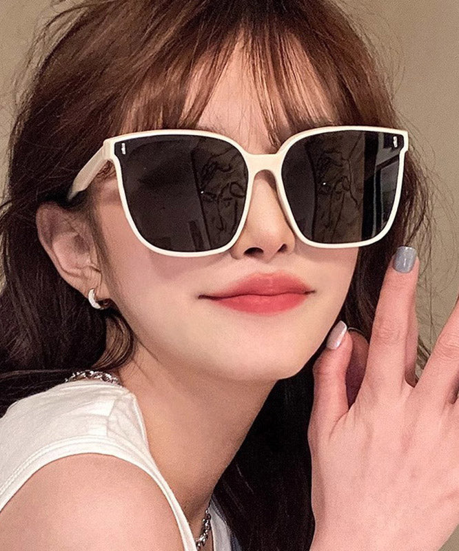 Brief White Resin UV Protection Sunglasses