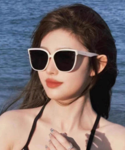 Brief White Resin UV Protection Sunglasses