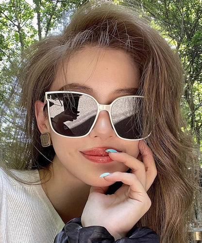 Brief White Resin UV Protection Sunglasses