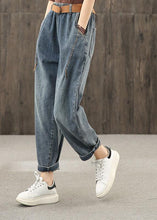 Load image into Gallery viewer, Bright line decoration retro washed denim autumn new casual trousers