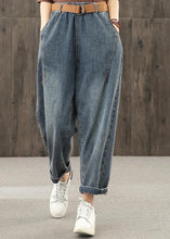 Load image into Gallery viewer, Bright line decoration retro washed denim autumn new casual trousers
