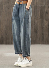 Load image into Gallery viewer, Bright line decoration retro washed denim autumn new casual trousers
