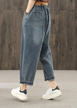Load image into Gallery viewer, Bright line decoration retro washed denim autumn new casual trousers
