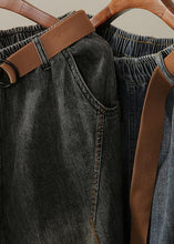 Load image into Gallery viewer, Bright line decoration retro washed denim autumn new casual trousers
