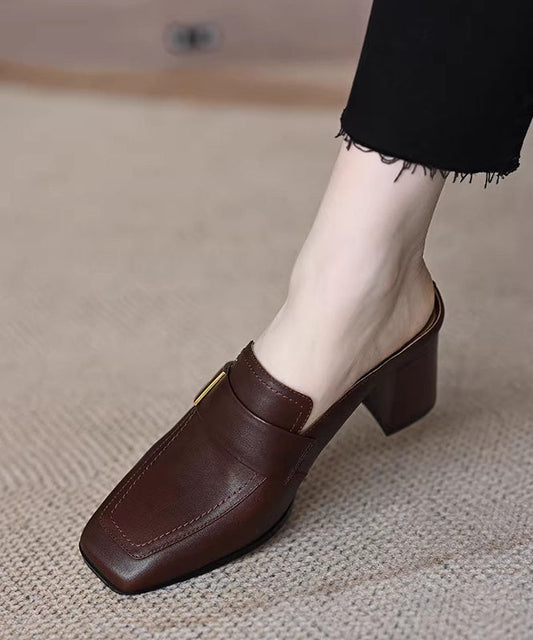 Brown Chunky Cowhide Leather DIY Flip Flops