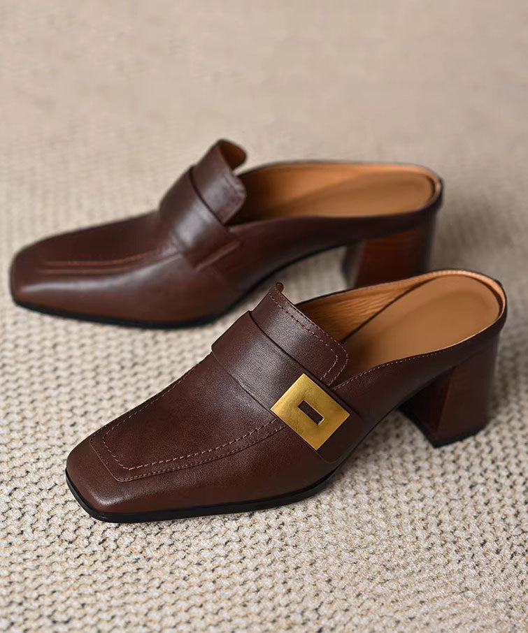 Brown Chunky Cowhide Leather DIY Flip Flops
