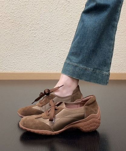 Brown Flat Shoes For Women Chunky Flat Shoes For Women